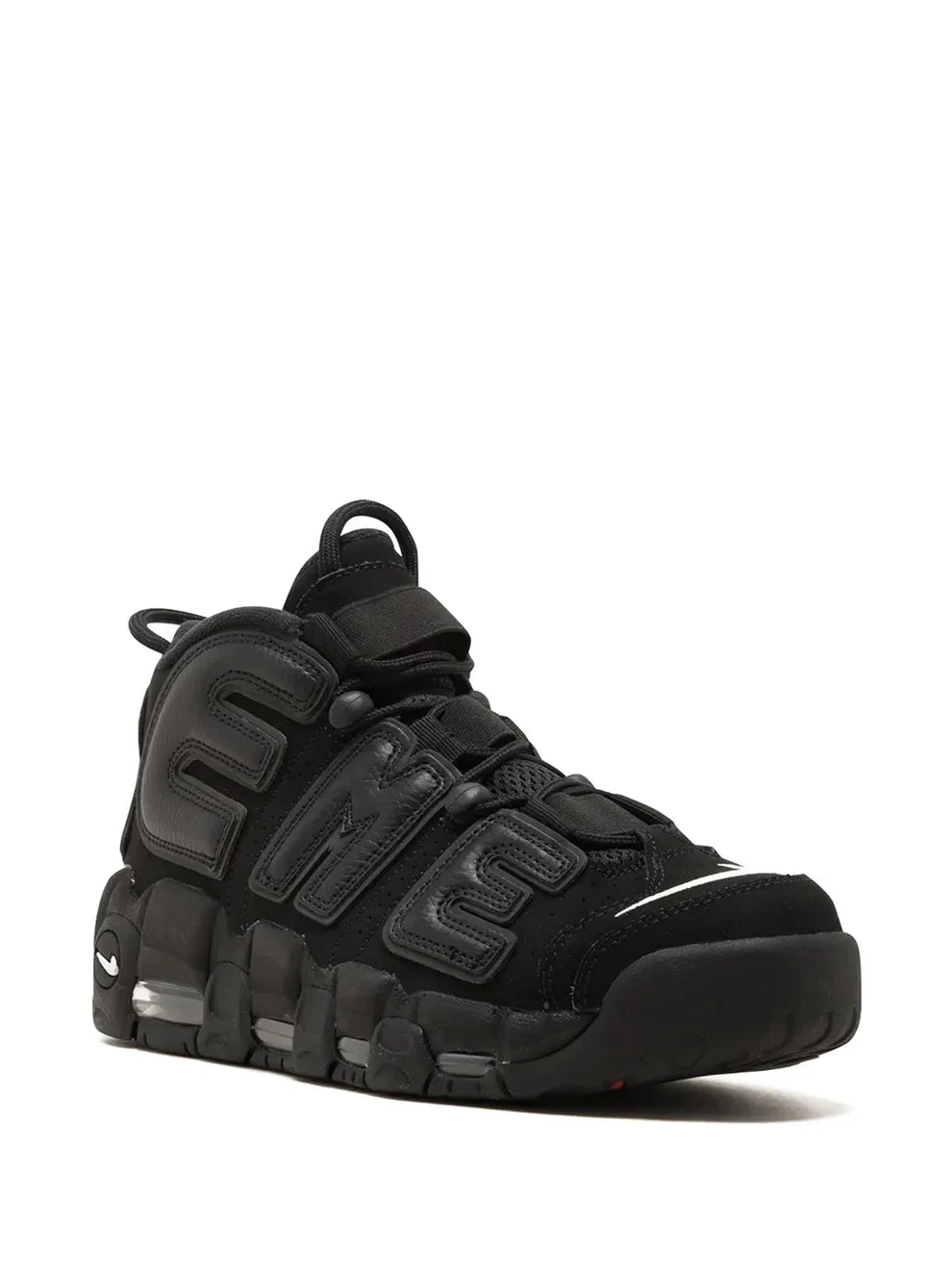 X Supreme Air More Uptempo Suptempo Black Sneakers